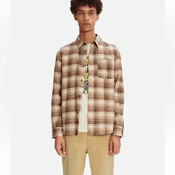 NWT A.P.C. Trek Cotton-Blend Flannel Overshirt size XXL - Picture 12 of 12